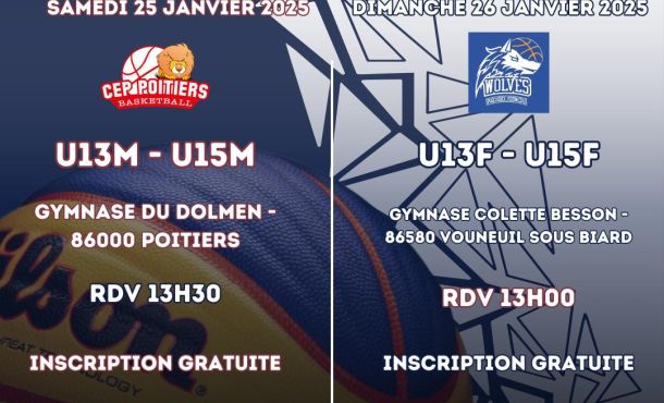 Annonce du tournoi 3x3 U13 et U15 masculins du CEP le 25 janvier 2025