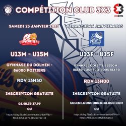 Annonce du tournoi 3x3 U13 et U15 masculins du CEP le 25 janvier 2025